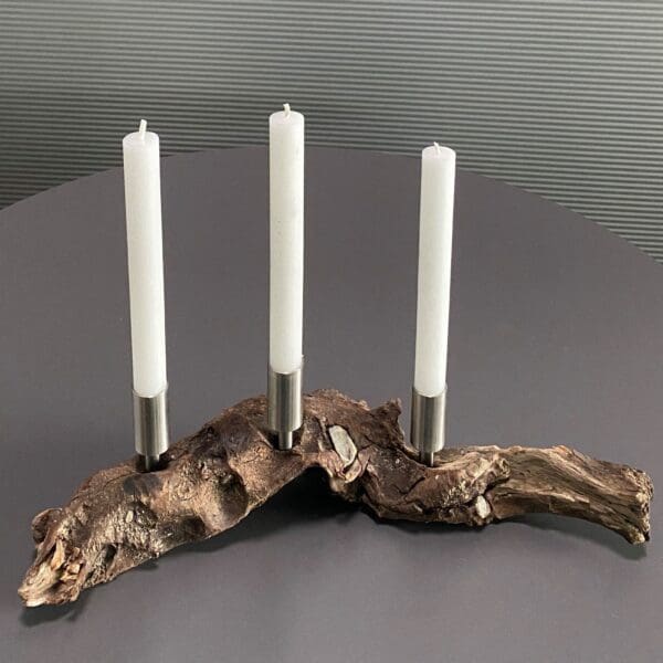Kerzenständer Schwemmholz 3-flammig: UNIKAT Nr.008