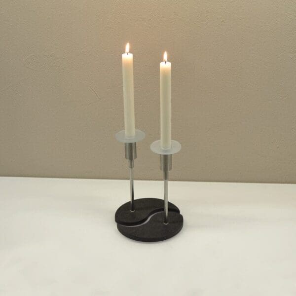 Kerzenständer YIN-YANG 2-flammig 20cm